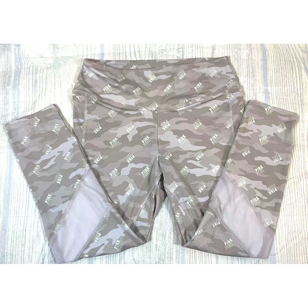 Victoria Secret PINK Active high waist 7/8 ankle‎ legging camo TAN size XL NWOT